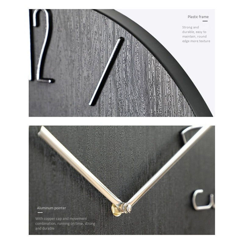 Horloge Murale Simple Noire