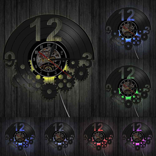 Horloge Murale avec Engrenage Vinyle