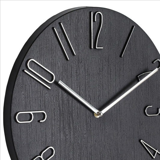 Horloge Murale Simple Noire