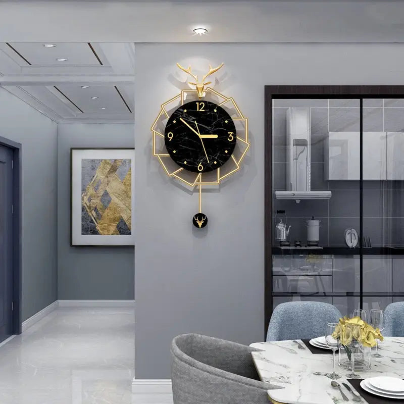Grande Horloge Murale Noire - horloge-industrielle