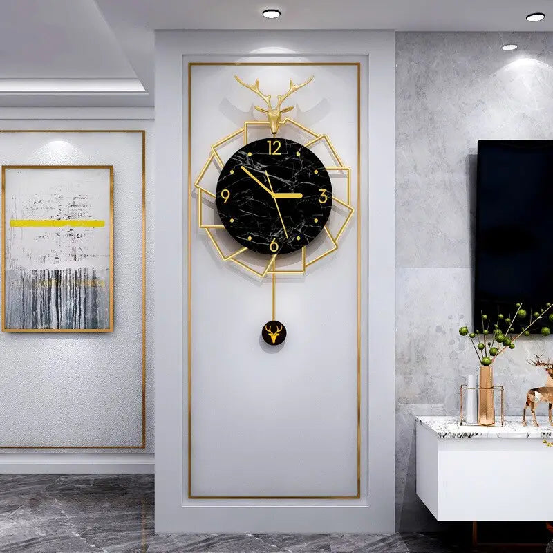 Grande Horloge Murale Noire - horloge-industrielle