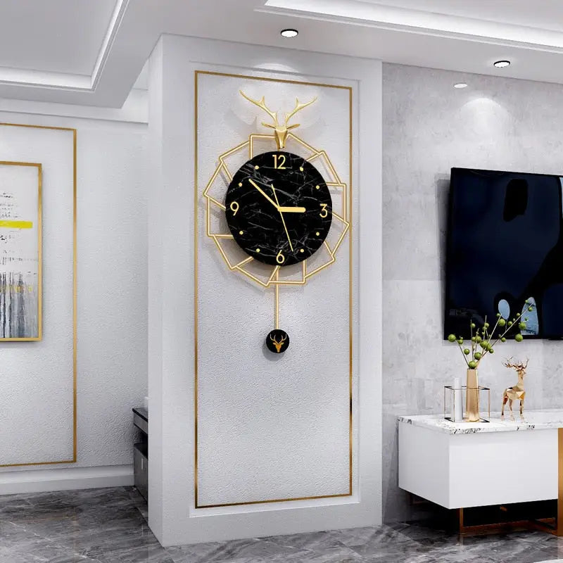 Grande Horloge Murale Noire - horloge-industrielle