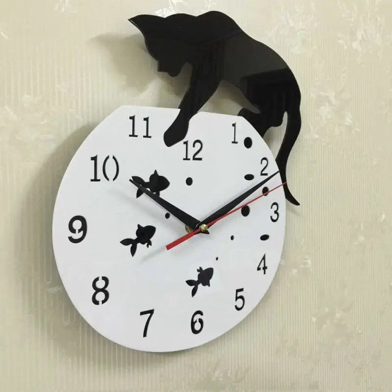 horloge chat noir - horloge-industrielle