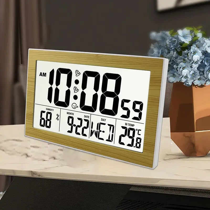 Horloge digitale LED calendrier thermomètre hygromètre -