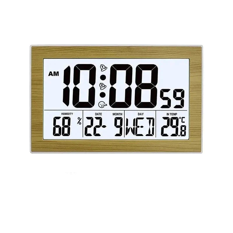 Horloge digitale LED calendrier thermomètre hygromètre -