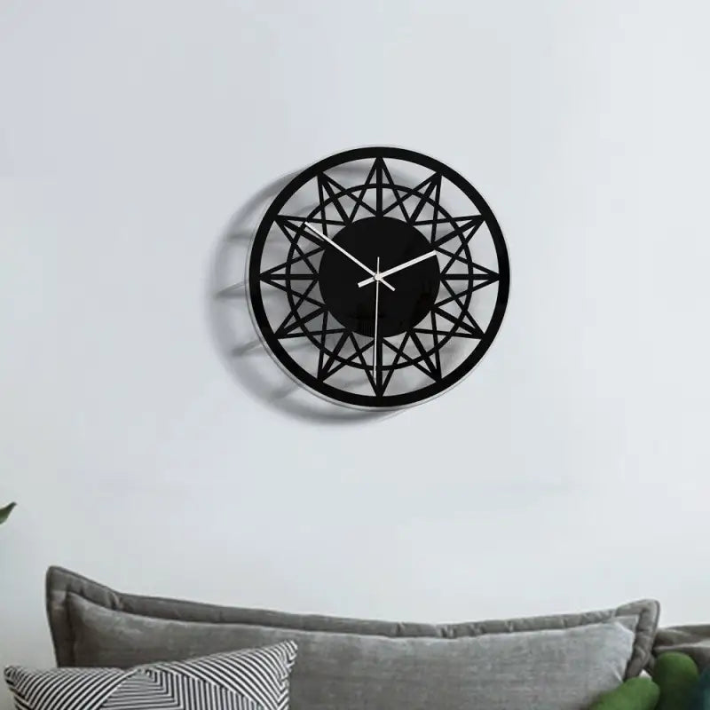 horloge fleur noire - horloge-industrielle