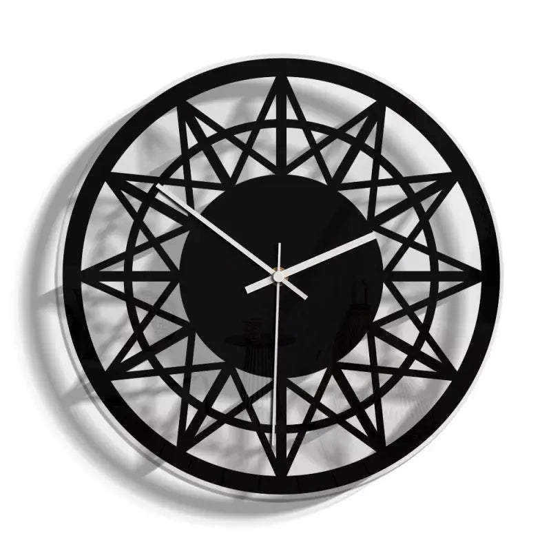 horloge fleur noire - horloge-industrielle