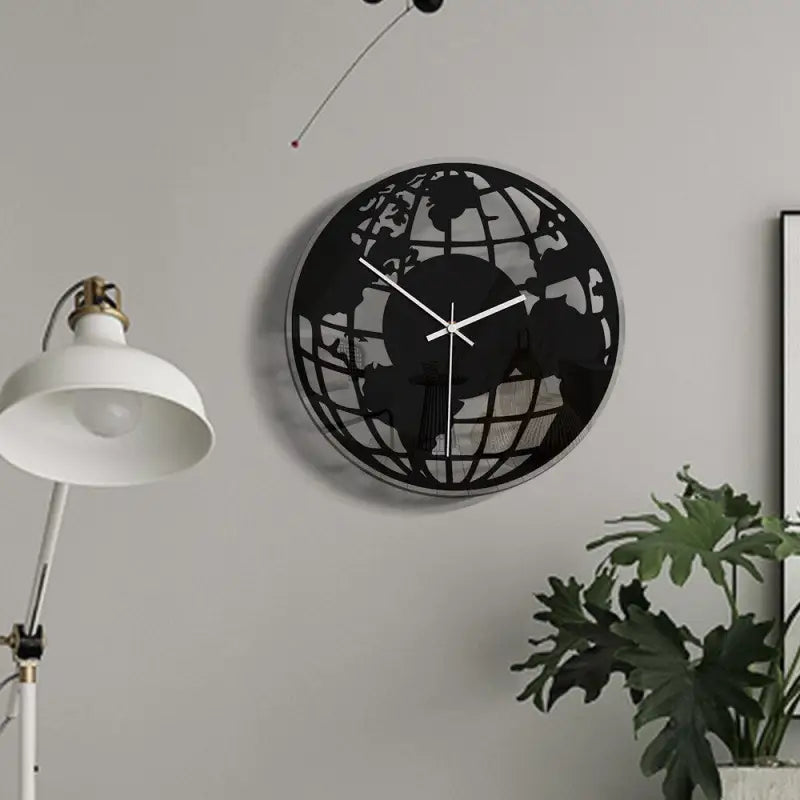 horloge fleur noire - horloge-industrielle