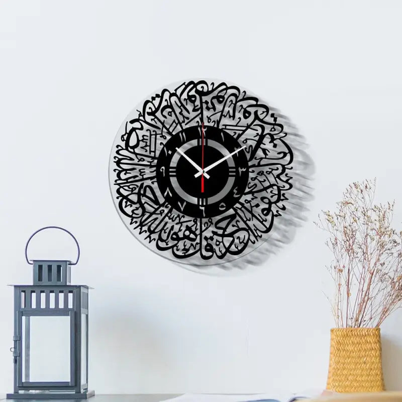 horloge fleur noire - horloge-industrielle