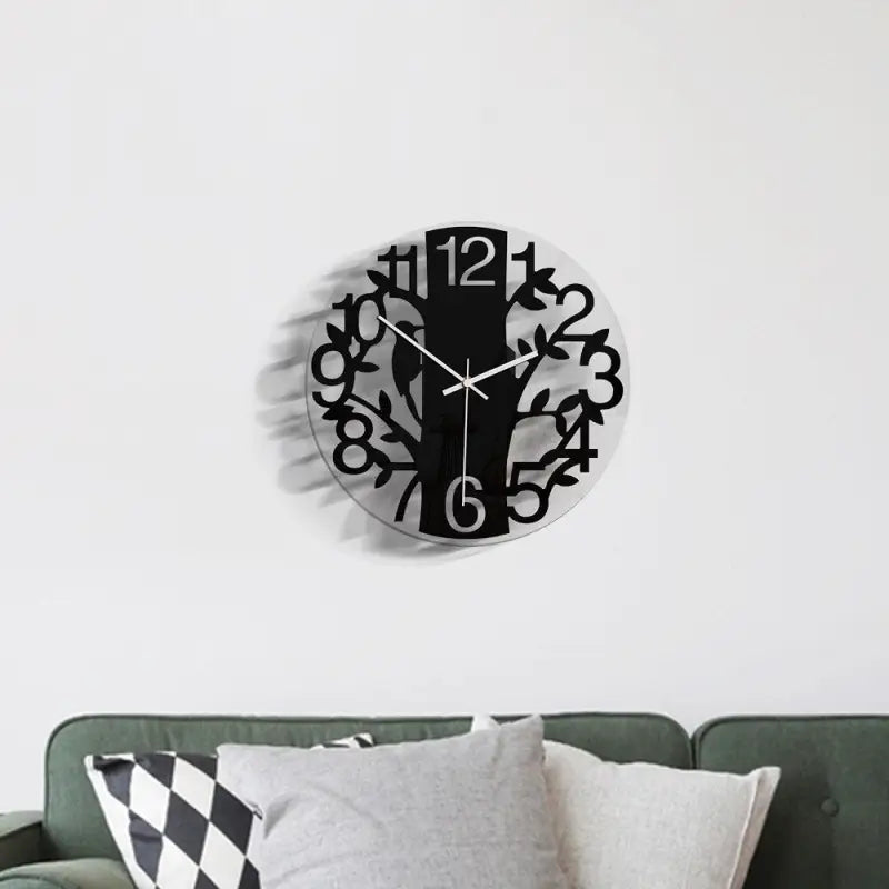 horloge fleur noire - horloge-industrielle