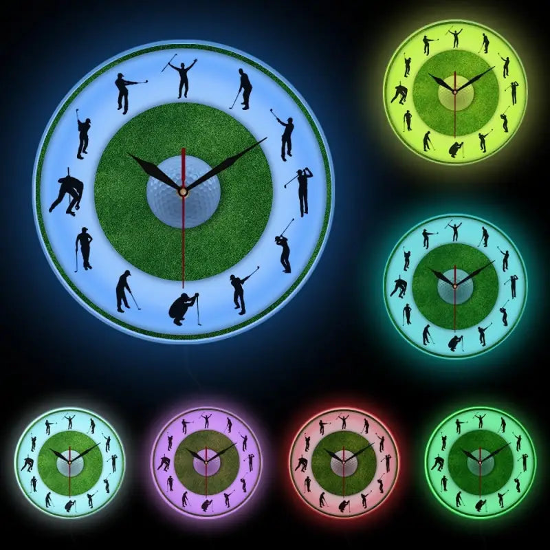 Horloge Murale Vintage Golfeur MARTINI - Le 19e Trou Avec Clubs De Golf Moulés - Déco Rétro Sport