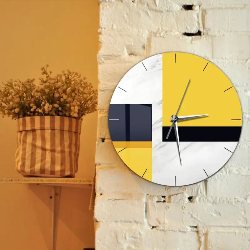 horloge jaune design - horloge-industrielle
