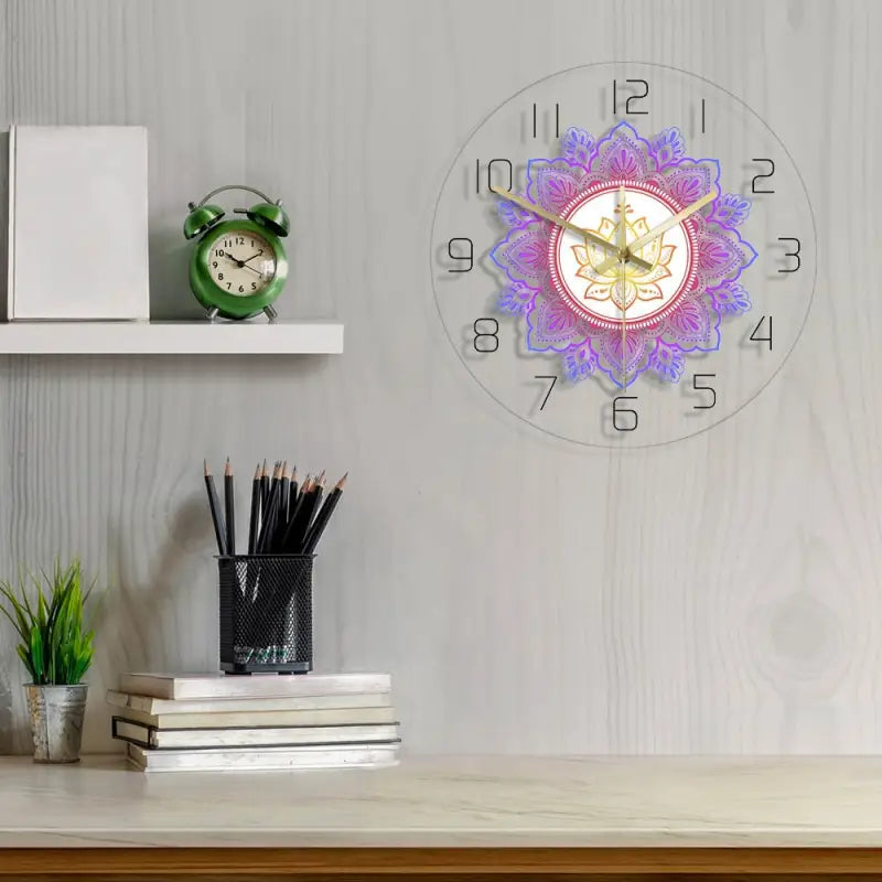 horloge lotus mandala - horloge-industrielle