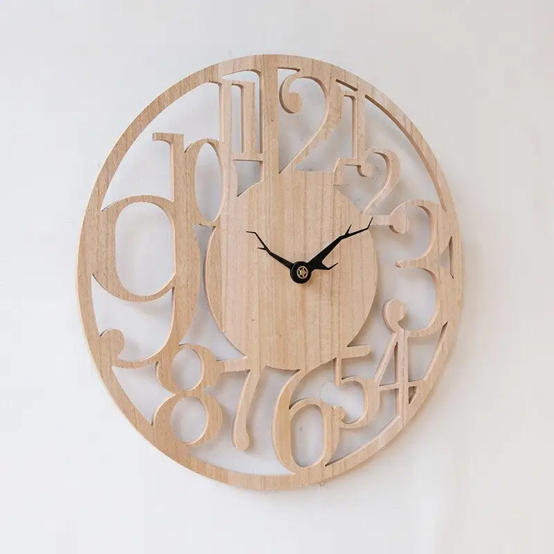 horloge murale bois 40 cm - horloge-industrielle