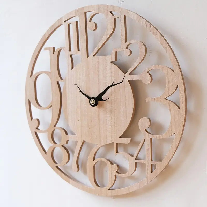 horloge murale bois 40 cm - horloge-industrielle
