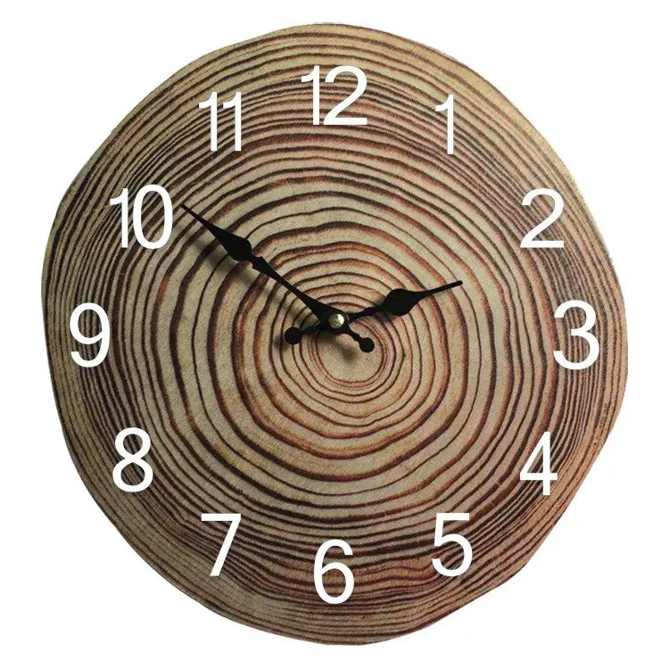 horloge murale en bois naturel - horloge-industrielle