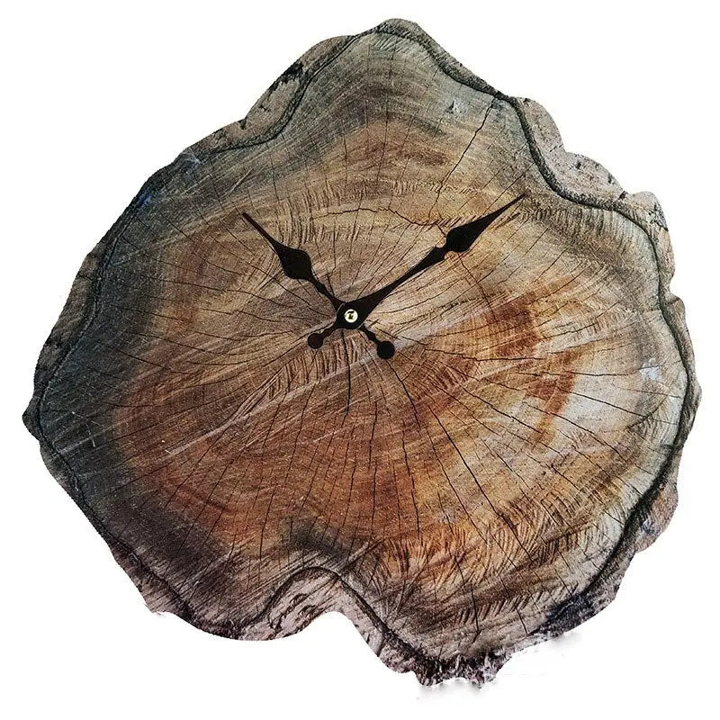 horloge murale en bois naturel - horloge-industrielle