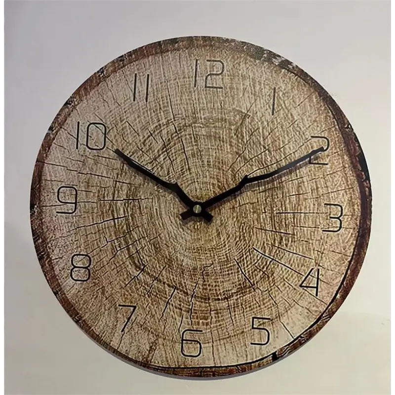 horloge murale en bois naturel - horloge-industrielle