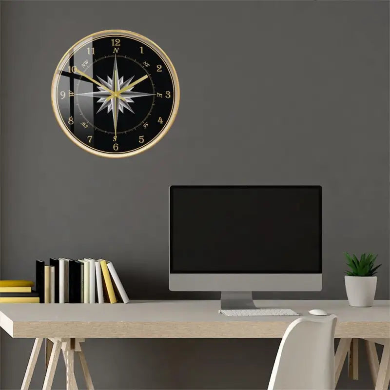 horloge murale boussole - horloge-industrielle