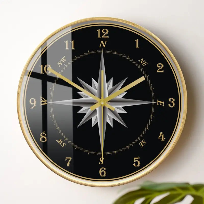 horloge murale boussole - horloge-industrielle
