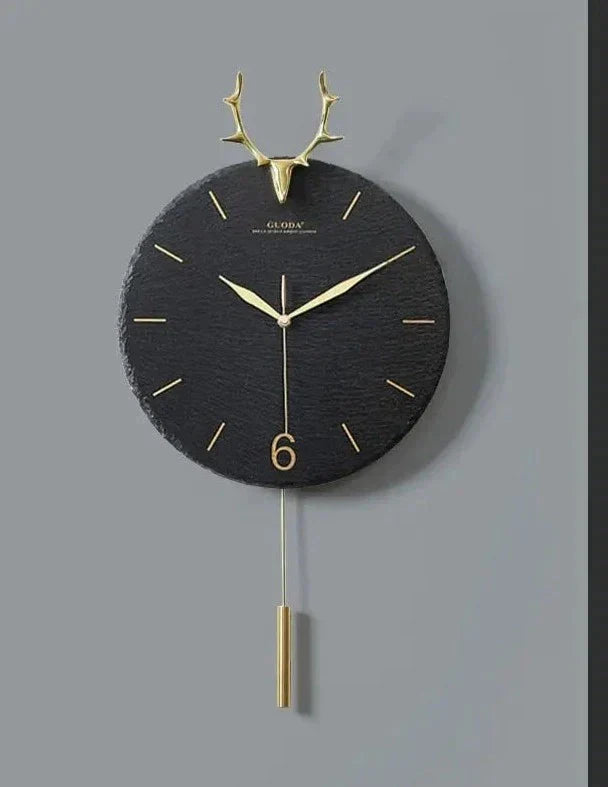 horloge murale tête de cerf - horloge-industrielle