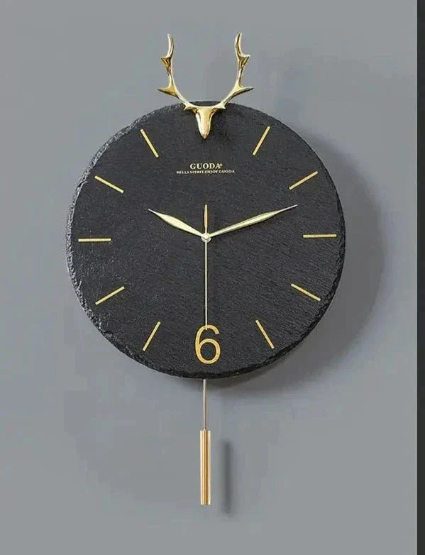 horloge murale tête de cerf - horloge-industrielle