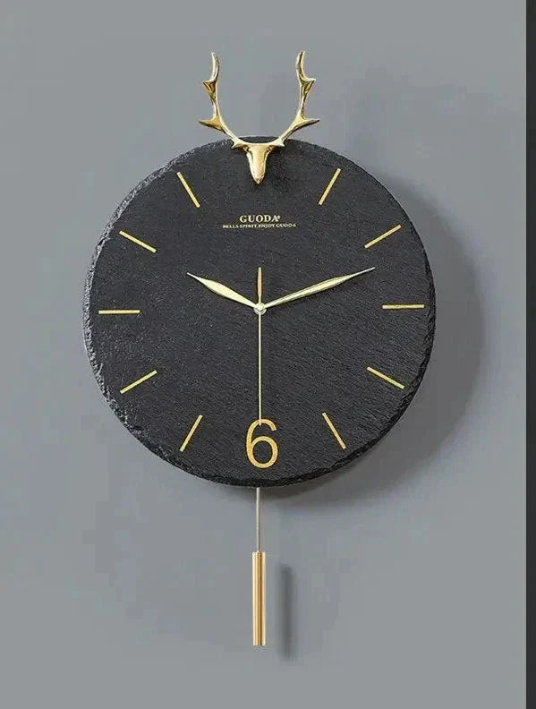 horloge murale tête de cerf - horloge-industrielle