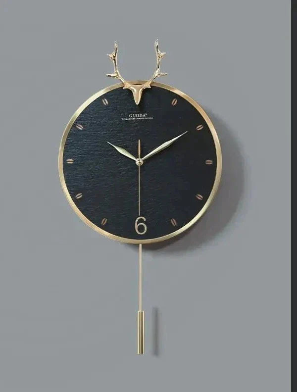 horloge murale tête de cerf - horloge-industrielle