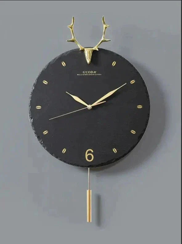 horloge murale tête de cerf - horloge-industrielle
