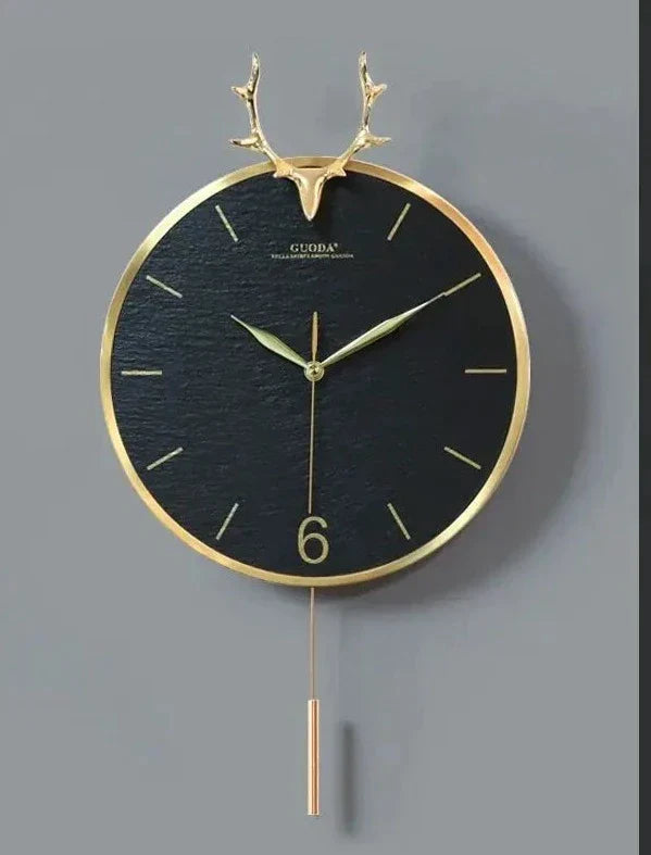 horloge murale tête de cerf - horloge-industrielle