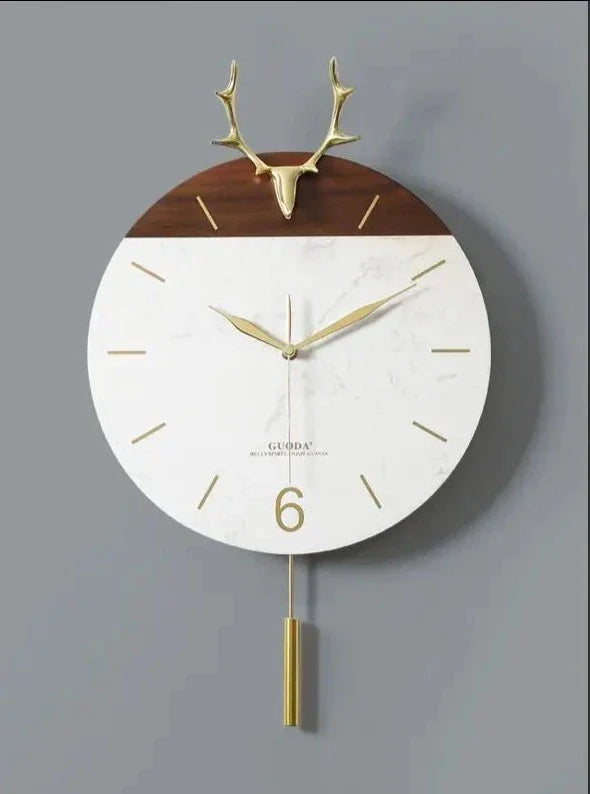 horloge murale tête de cerf - horloge-industrielle