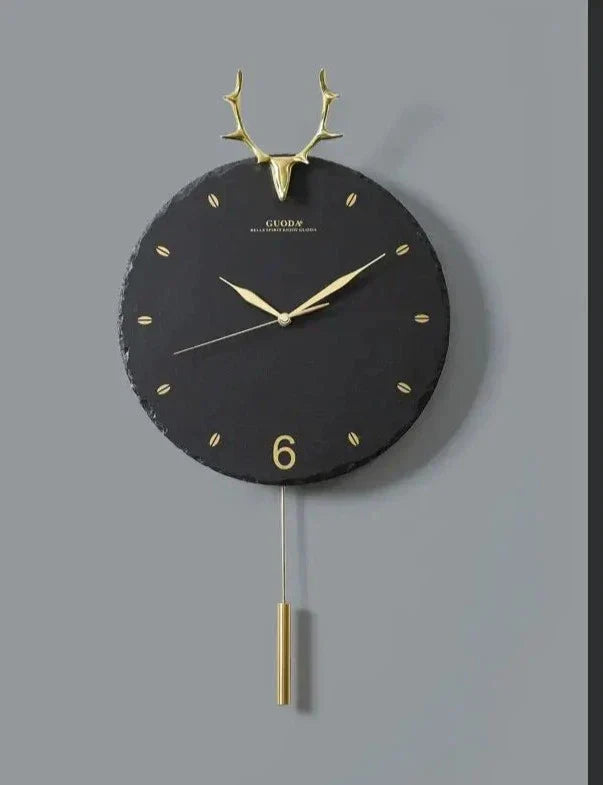 horloge murale tête de cerf - horloge-industrielle