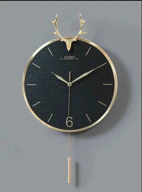 horloge murale tête de cerf - horloge-industrielle