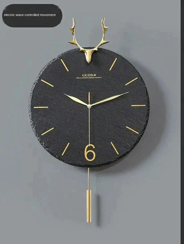 horloge murale tête de cerf - horloge-industrielle
