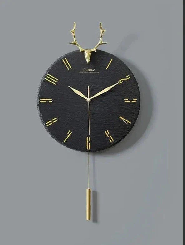 horloge murale tête de cerf - horloge-industrielle