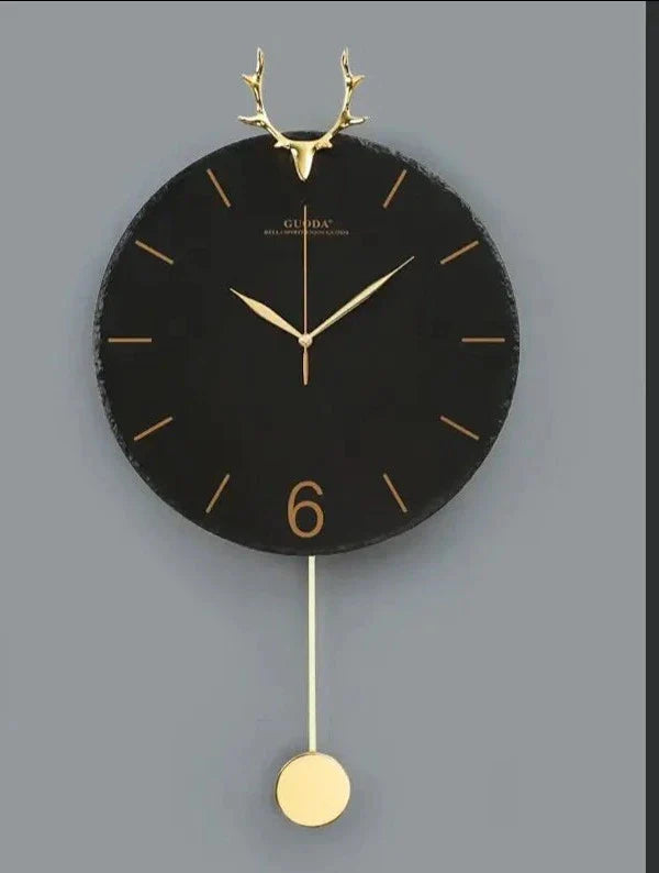 horloge murale tête de cerf - horloge-industrielle