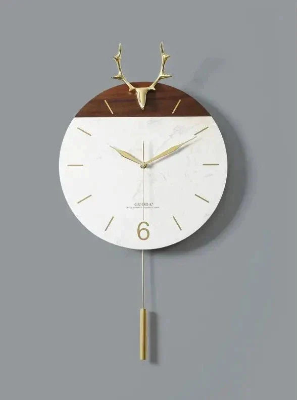 horloge murale tête de cerf - horloge-industrielle