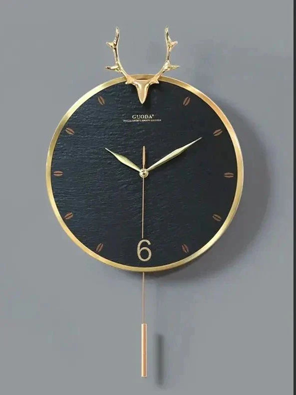 horloge murale tête de cerf - horloge-industrielle