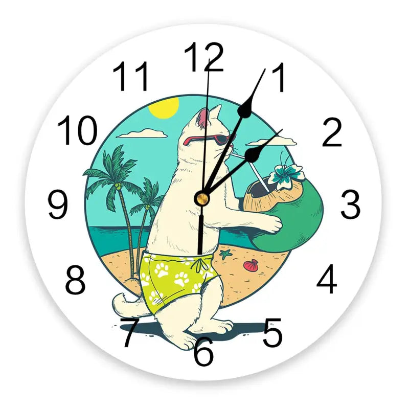 horloge murale chat - horloge-industrielle