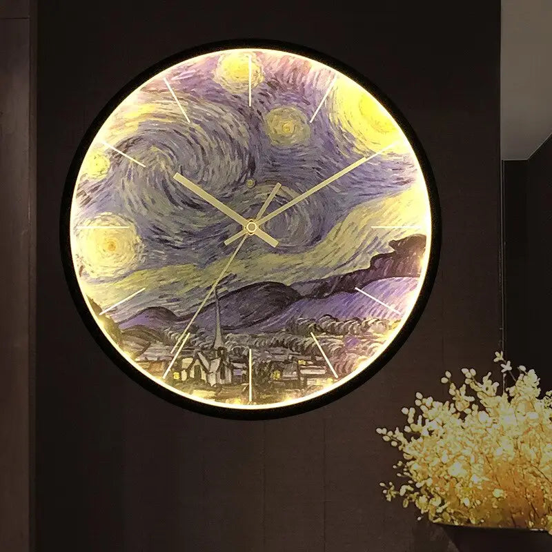 horloge murale à dessin lumineux - horloge-industrielle