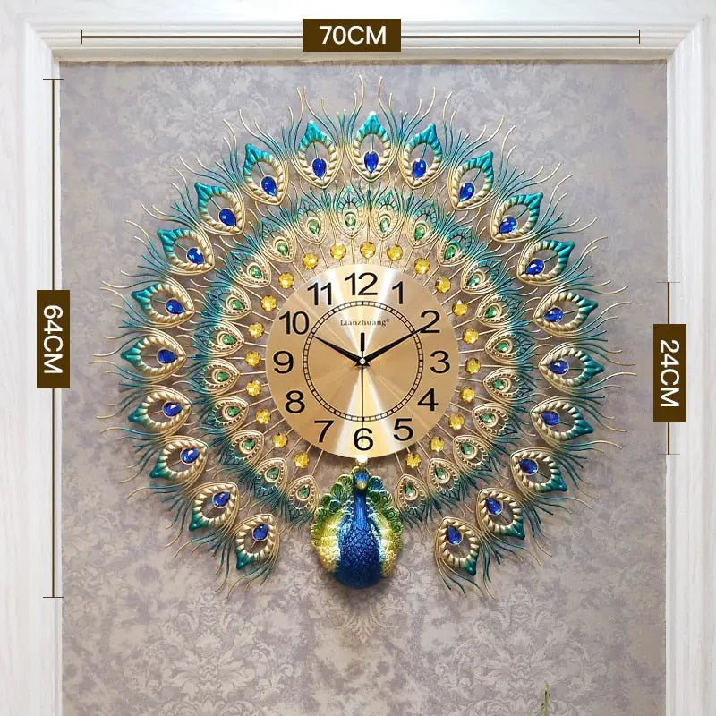 horloge murale paon - horloge-industrielle