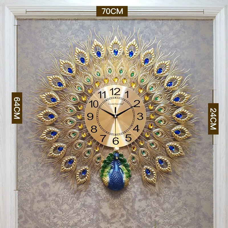 horloge murale paon - horloge-industrielle