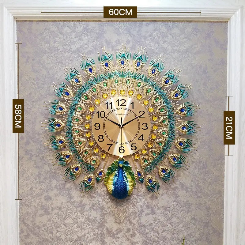 horloge murale paon - horloge-industrielle