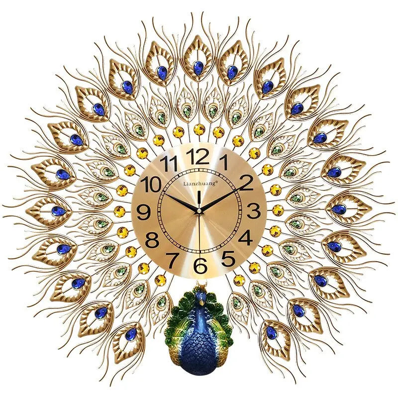 horloge murale paon - horloge-industrielle