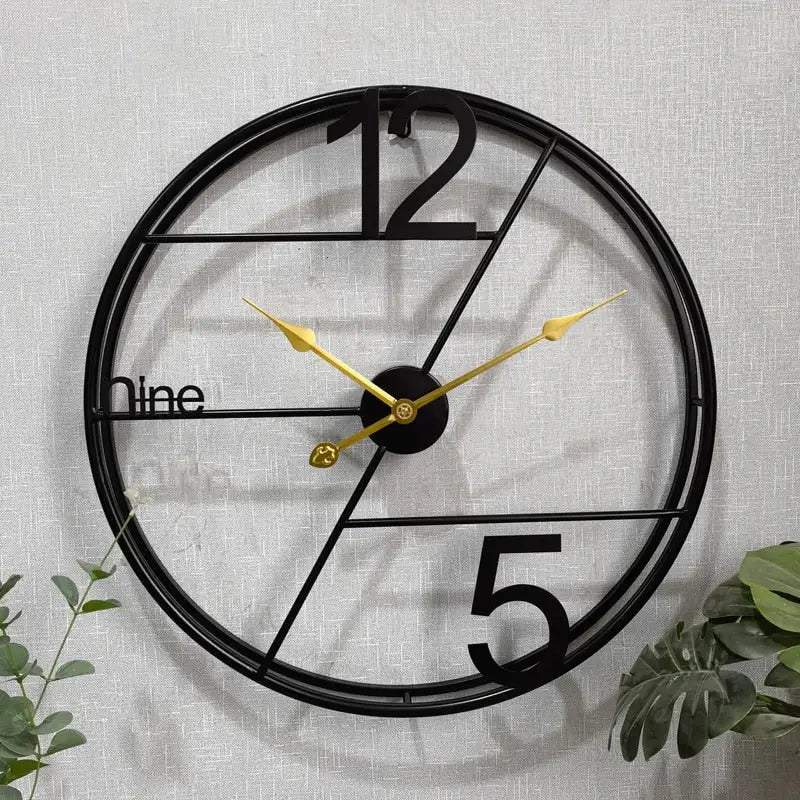 Horloge Noir Et Or - horloge-industrielle
