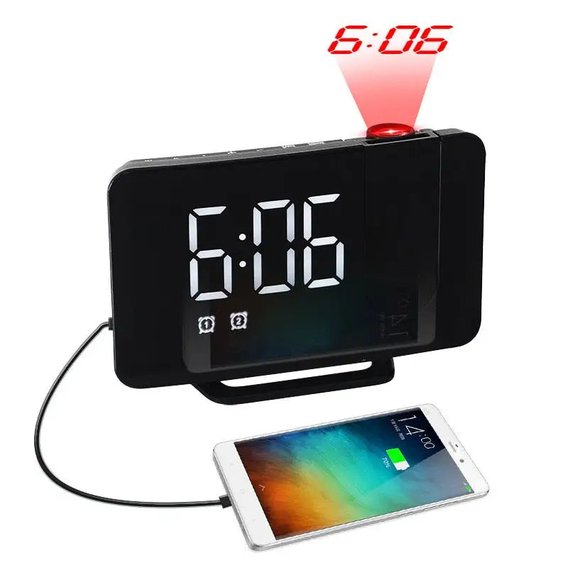 horloge radio à projection LED - horloge-industrielle