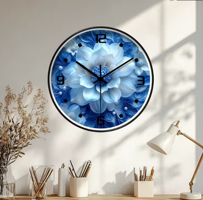 Horloge Fleurs Bleues