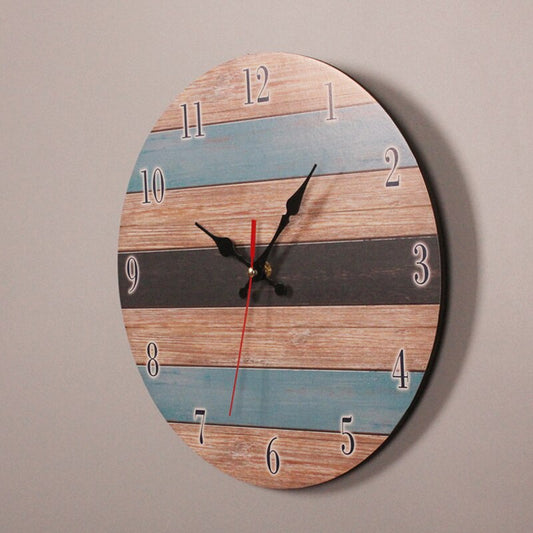Horloge Bois Vintage Coloré