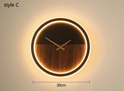 Horloge Murale Bois et Metal à Led