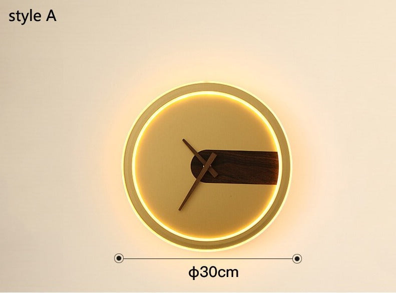 Horloge Murale Bois et Metal à Led